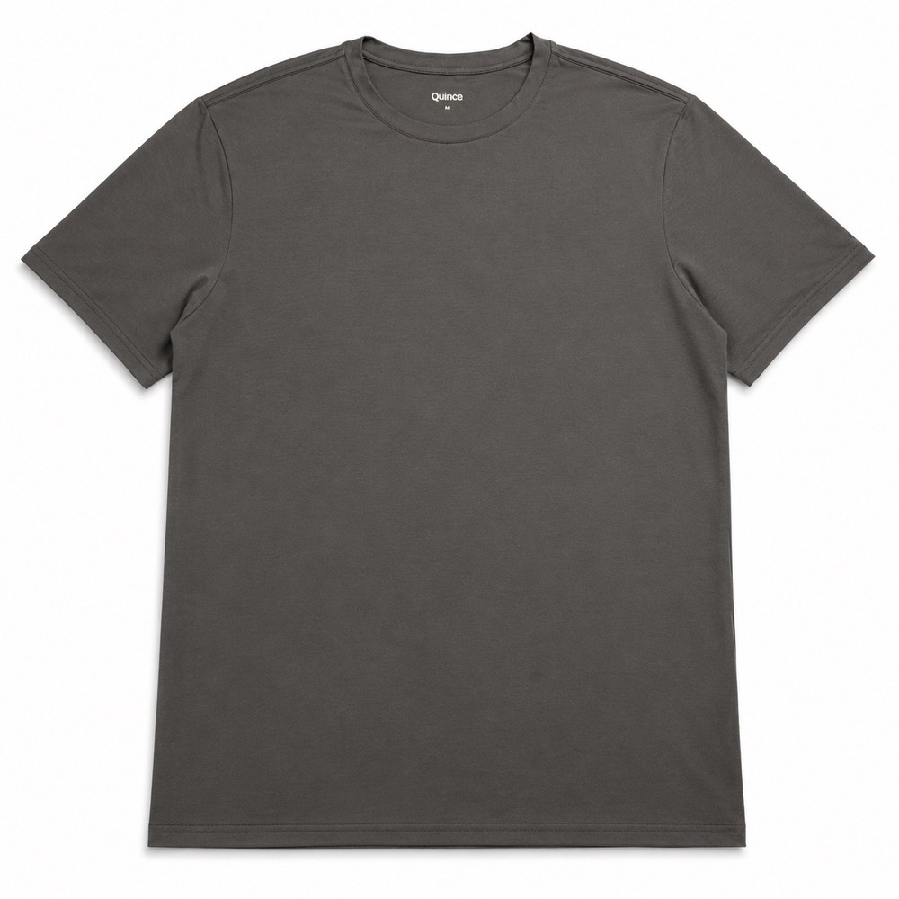 Quince Flowknit Breeze Performance Tee Heather Black Mens Medium